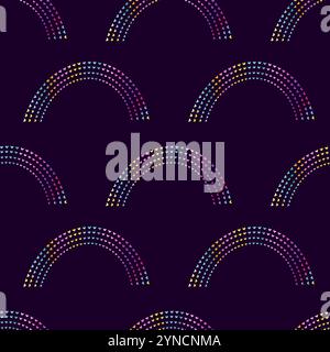 Nahtloses Muster, mehrfarbige Bögen kleiner Herzen Stockfoto