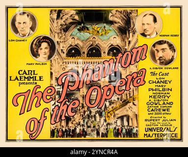Carl Laemmle präsentiert das Phantom der Oper (Universal, 1925). Titel Lobby Card - Horror - Mit Lon Chaney, Mary Philbin Und Norman Kerry Stockfoto