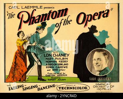 Carl Laemmle präsentiert das Phantom der Oper (Universal, 1925). Titel Lobby Card - Horror - Mit Lon Chaney, Mary Philbin Und Norman Kerry Stockfoto