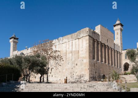 Die Ibrahim-Moschee, Höhle von Machpela, auch Grab der Vorväter oder Höhle der Patriarchen in Hebron, Palästina genannt Stockfoto