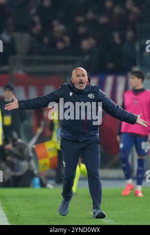 Roma, Italien. November 2024. Bolognas Cheftrainer Vincenzo Italiano während des EniLive-Fußballspiels der Serie A zwischen Latium und Bologna im Olympiastadion Roms, Italien - Sonntag, 24. November 2024 - Sport Soccer (Foto: Alfredo Falcone/LaPresse) Credit: LaPresse/Alamy Live News Stockfoto