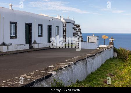 Die Eremitage Nossa Senhora da Ajuda ist eine portugiesische Eremitage auf dem Monte da Senhora da Ajuda in Santa Cruz, Insel Graciosa Stockfoto