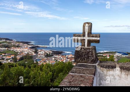 Die Eremitage von Nossa Senhora da Ajuda ist eine portugiesische Eremitage auf dem Monte da Senhora da Ajuda in Santa Cruz, Insel Graciosa, in Th Stockfoto