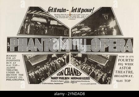 Universal Weekly (Universal, 10. Oktober 1925). Ausstellermagazin mit Anzeige für Phantom der Oper (Lon Chaney) Stockfoto