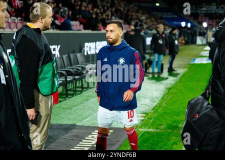 Herning, Dänemark. November 2024. FC Midtjylland moeder Silkeborg IF i Superligaen paa MCH Arena i Herning Mandag den 25. november 2024 Credit: Ritzau/Alamy Live News Stockfoto