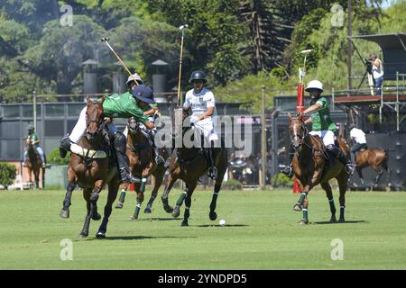 Szene aus der 131. Argentine Open Polo Championship (Spanisch: Campeonato Argentino Abierto de Polo), dem wichtigsten internationalen Polo-Tournamen Stockfoto