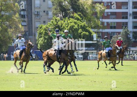 Szene aus der 131. Argentine Open Polo Championship (Spanisch: Campeonato Argentino Abierto de Polo), dem wichtigsten internationalen Polo-Tournamen Stockfoto