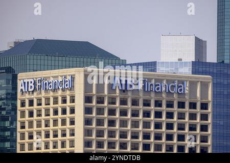 Edmonton, Alberta. März 30, 2023. Ganz in der Nähe des ATB Financial Place, einem Bürokomplex in Edmonton, Alberta, Kanada. Edmonton ATB Place Branch Stockfoto