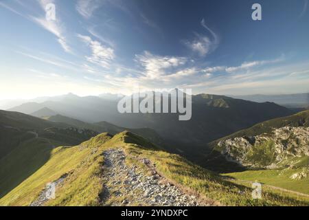 Gipfel der Tatra während des Sonnenaufgangs, Polen, Europa Stockfoto