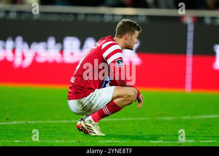 Herning, Dänemark. November 2024. FC Midtjylland moeder Silkeborg IF i Superligaen paa MCH Arena i Herning Mandag den 25. november 2024 Credit: Ritzau/Alamy Live News Stockfoto