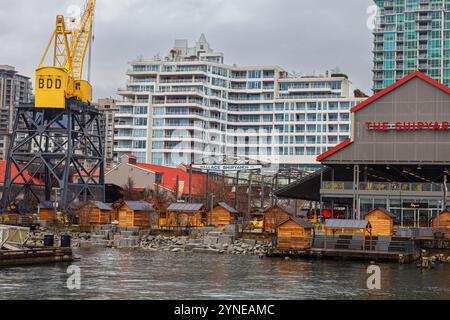 Flut am Lonsdale Quay in North Vancouver Kanada Stockfoto