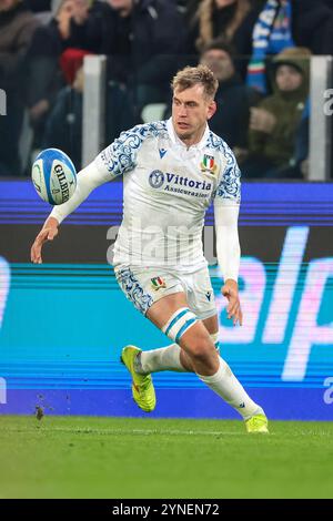 Turin, Italien. November 2024. Federico Ruzza aus Italien während des Autumn Nation Series-Spiels im Allianz-Stadion in Turin. Der Bildnachweis sollte lauten: Jonathan Moscrop/Sportimage Credit: Sportimage Ltd/Alamy Live News Stockfoto