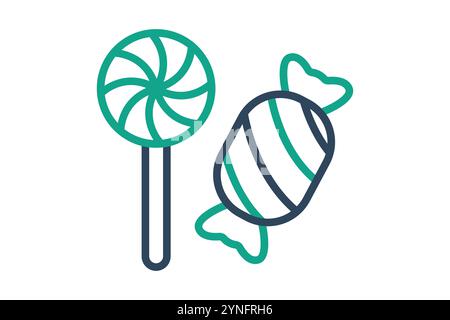 Süßigkeiten-Symbol. Liniensymbolstil. Symbol für Mahlzeit. Verpflegung Elemente Vektor-Illustration Stock Vektor