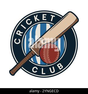 Cricket-Logo, Sport-Logo, Cricket-Team-Emblem, Benutzerdefiniertes Cricket-Logo, Modernes Cricket-Design, Cricket Club Branding, Stilvolles Cricket Emblem Stock Vektor