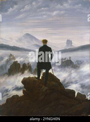 Caspar David Friedrich - Wanderer über dem Nebelmeer. Stockfoto