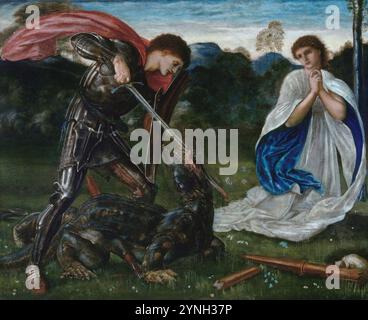 Edward Burne-Jones-Kampf-St. Georg tötet den Drachen VI Stockfoto