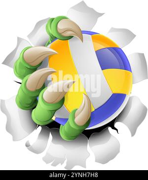 Claw Softball Baseball Ball Dragon Monster Hand Stock Vektor