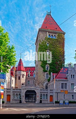 Avenue d'Ouchy, HOTEL LE CHATEAU D'OUCHY Stockfoto