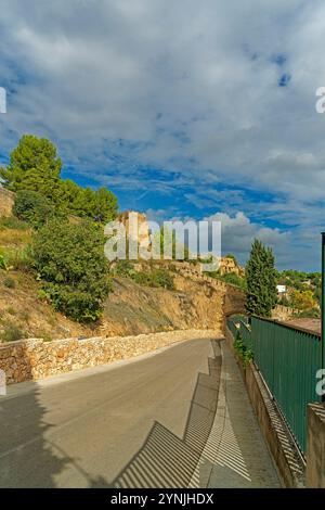 Stadtmauer, Burg, Castell de la Suda Stockfoto