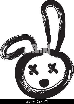 Mad Hase geometrische Form Pinsel Doodle Stock Vektor