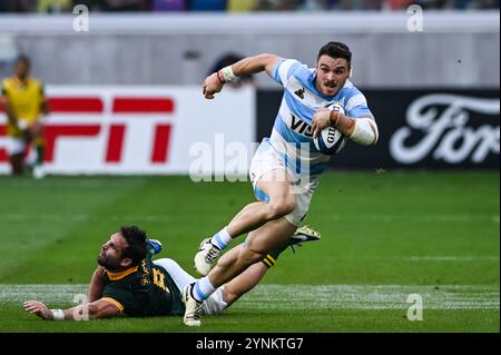 Santiago Del Estero, Argentinien. September 2024. Mateo Carreras aus Argentinien wurde während des Rugby-Meisterschaftsspiels zwischen Argentinien und Südafrika im Estadio Madre de Ciudades gesehen. Endpunktzahl; Argentinien 29:28 Südafrika (Foto: Cesar Heredia/SOPA Images/SIPA USA) Credit: SIPA USA/Alamy Live News Stockfoto