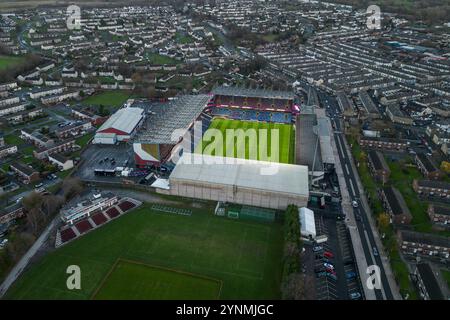 Eine allgemeine Luftaufnahme von Turf Moor, Heimstadion von Burnley, vor dem Sky Bet Championship Match Burnley vs Coventry City in Turf Moor, Burnley, Großbritannien, 26. November 2024 (Foto: Craig Thomas/News Images) in, am 26.11.2024. (Foto: Craig Thomas/News Images/SIPA USA) Credit: SIPA USA/Alamy Live News Stockfoto
