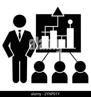 Professionelle Vektorgrafik eines Diagramms zur Unternehmenspräsentation, in dem Datenanalysen, Wachstumskennzahlen und Leistungstrends dargestellt werden. Stock Vektor