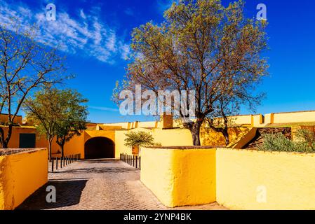 An den Mauern der Festung. Befestigte Stadt Elvas. Elvas, Alentejo, Portugal, Europa. Stockfoto