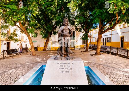 Denkmal für König Manuel I. von Portugal. Elvas, Alentejo, Portugal, Europa. Stockfoto