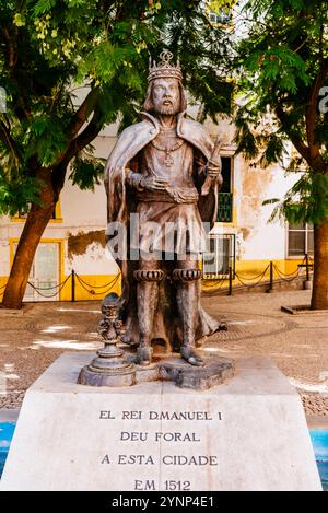 Denkmal für König Manuel I. von Portugal. Elvas, Alentejo, Portugal, Europa. Stockfoto