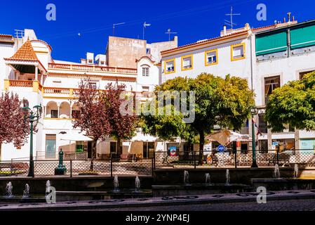 Platz, Straße Rua da Cadeia. Cadeia Street. Elvas, Alentejo, Portugal, Europa Stockfoto