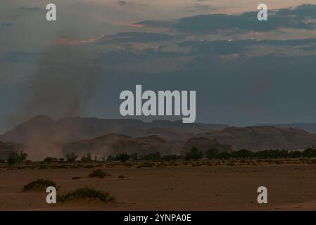 Tabuk Landschaft während Sonnenuntergang Stockfoto