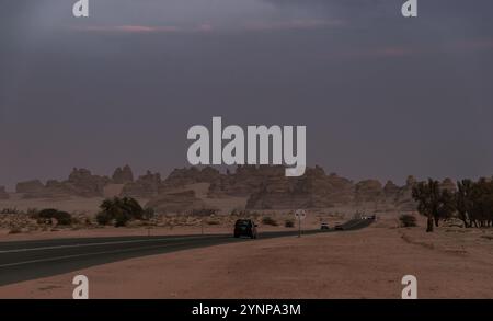Tabuk Landschaft während Sonnenuntergang Stockfoto