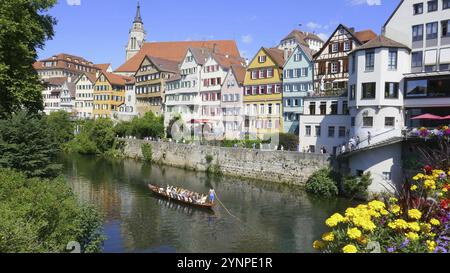 Punktfahrt auf dem Neckar in Tübingen Stockfoto