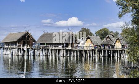 Blick auf die Pfahlbauten in Unteruhldingen Stockfoto