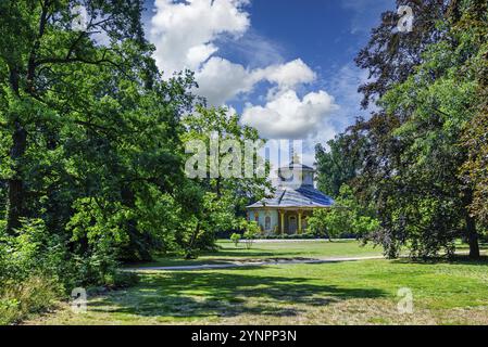 Das chinesische Teehaus befindet sich im wunderschönen Sanssouci Park. Bei schönem Sommerwetter Stockfoto