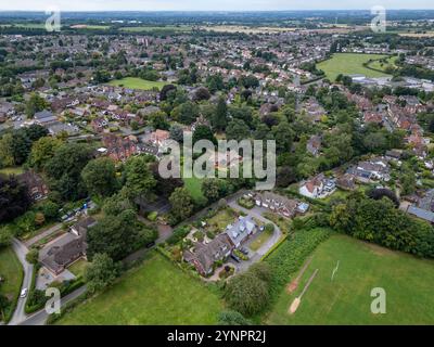 Luftaufnahme ein Wohnteil von Lichfield, Staffordshire, Großbritannien. Blick ca. nach Norden vom Stowe Pool. Stockfoto