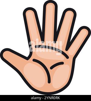 Symbol für Handballenfarbe. Berühren Sie SENSE. Menschliche Hand Stock Vektor