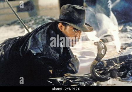 RAIDERS OF THE LOST ARK 1981 Paramount Pictures Film mit Harrison Ford als Indiana Jones Stockfoto