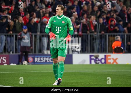 München, Deutschland. November 2024. Manuel neuer (FC Bayern München, #01), GER, FC Bayern München (FCB) vs Paris Saint Germain (PSG), Fussball, UEFA Champions League, 5. Spieltag, Spielzeit 2024/2025, 26.11.2024, Foto: Eibner-Pressefoto/Jenni Maul Credit: dpa/Alamy Live News Stockfoto