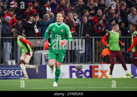 München, Deutschland. November 2024. Manuel neuer (FC Bayern München, #01), GER, FC Bayern München (FCB) vs Paris Saint Germain (PSG), Fussball, UEFA Champions League, 5. Spieltag, Spielzeit 2024/2025, 26.11.2024, Foto: Eibner-Pressefoto/Jenni Maul Credit: dpa/Alamy Live News Stockfoto