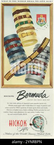 1954 Hickok Bermuda Männer Sportsgürtel Werbespot Stockfoto