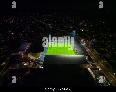 A General Air View of Turf Moor, Home of Burnley, After the Sky Bet Championship Match Burnley vs Coventry City at Turf Moor, Burnley, United Kingdom, 26th November 2024 (Foto: Craig Thomas/News Images) Stockfoto