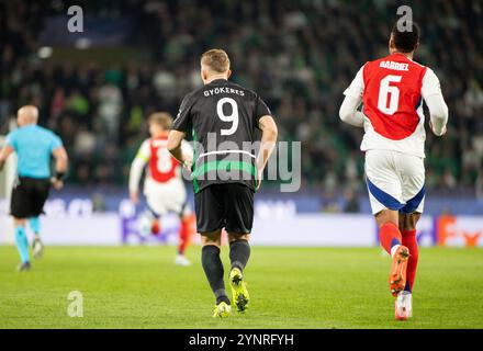 Lisboa, Lisboa, Portugal. November 2024. VIKTOR GYOKERES wurde beim Spiel der UEFA Champions League 2024/25 zwischen Sporting CP und Arsenal am 26. November 2024 in Lisboa, Portugal, bei EstÃ¡dio Jose Alvalade gesehen. Endergebnis Sporting 1 - 5 Arsenal (Credit Image: © Miguel Lemos/ZUMA Press Wire) NUR REDAKTIONELLE VERWENDUNG! Nicht für kommerzielle ZWECKE! Stockfoto