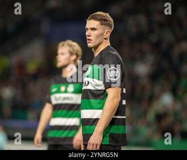 Lisboa, Lisboa, Portugal. November 2024. VIKTOR GYOKERES wurde beim Spiel der UEFA Champions League 2024/25 zwischen Sporting CP und Arsenal am 26. November 2024 in Lisboa, Portugal, bei EstÃ¡dio Jose Alvalade gesehen. Endergebnis Sporting 1 - 5 Arsenal (Credit Image: © Miguel Lemos/ZUMA Press Wire) NUR REDAKTIONELLE VERWENDUNG! Nicht für kommerzielle ZWECKE! Stockfoto