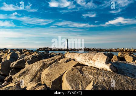 Santa Cruz Breakwater Lighthouse in Santa Cruz, Kalifornien Stockfoto