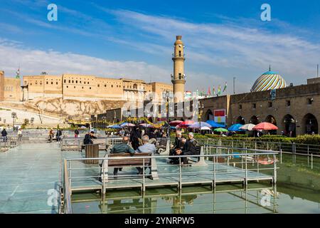 Erbil Zitadelle, Qalat, Hawler, Burgbrunnen und Garten, Shar Park, Hauptstadt Kurdistans, Erbil, Irakisch, naher Osten, Asien Stockfoto