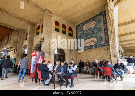 Erbil Qaysari Basar (Basar, Basar), Chai Shop, Teeladen, Hauptstadt von Kurdistan, Erbil, Irak, Naher Osten, Asien Stockfoto