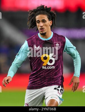 Hannibal Mejbri aus Burnley während des Sky Bet Championship Matches Burnley vs Coventry City at Turf Moor, Burnley, Großbritannien, 26. November 2024 (Foto: Craig Thomas/News Images) Stockfoto