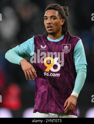 Luca Koleosho aus Burnley während des Sky Bet Championship Matches Burnley vs Coventry City at Turf Moor, Burnley, Großbritannien, 26. November 2024 (Foto: Craig Thomas/News Images) Stockfoto